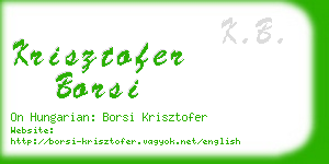 krisztofer borsi business card